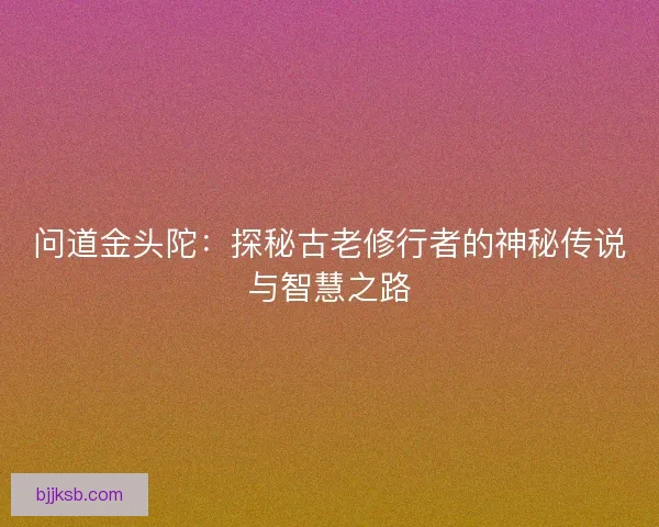 问道金头陀：探秘古老修行者的神秘传说与智慧之路